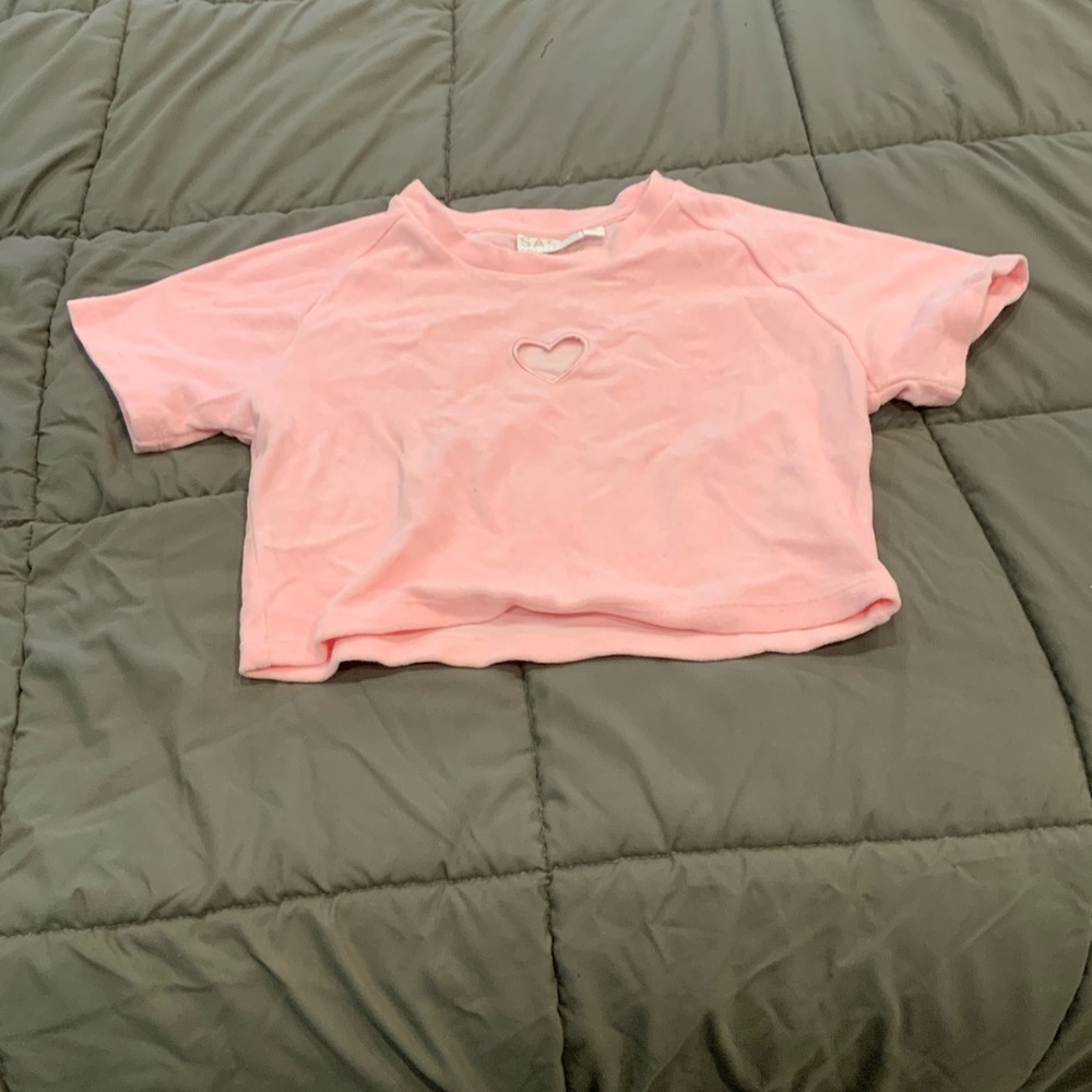 Pink terry heart top